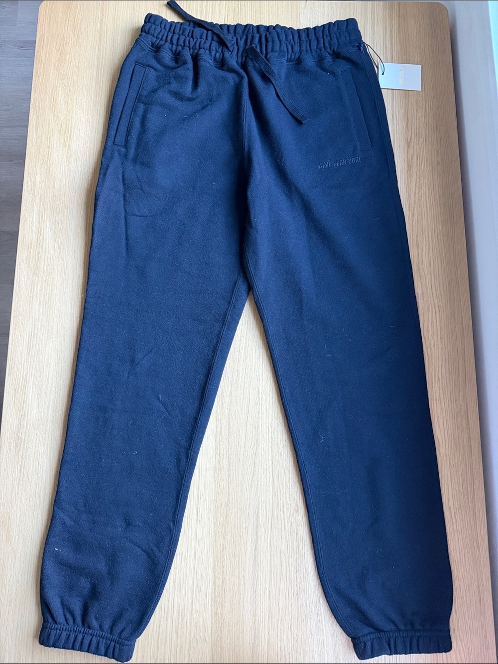 Black Aime Leon Dore Tonal Logo Sweatpants Size M - Picture 2 of 4